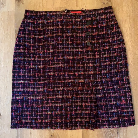 Oscar De La Renta Multicolored Tweed Skirt Petite Sz 10 - Picture 1 of 6